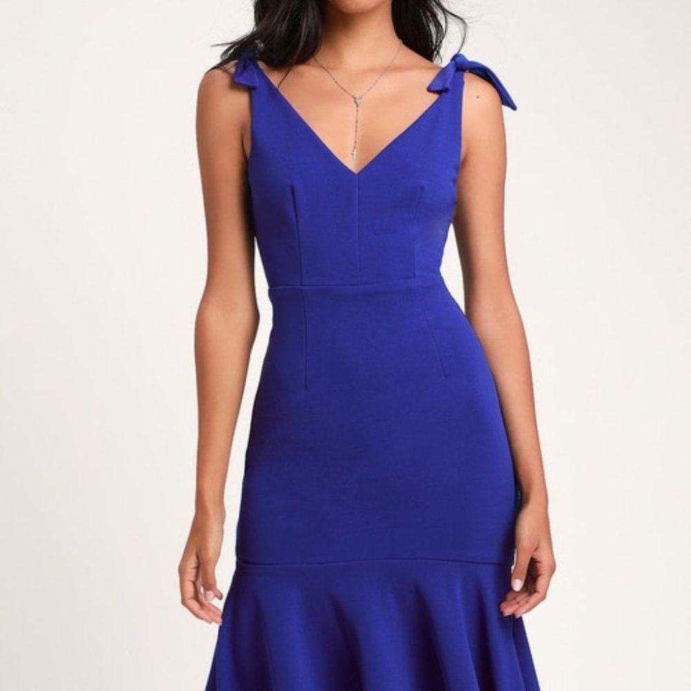 Lulu's Want You to Want Me Royal Blue Trumpet Hem